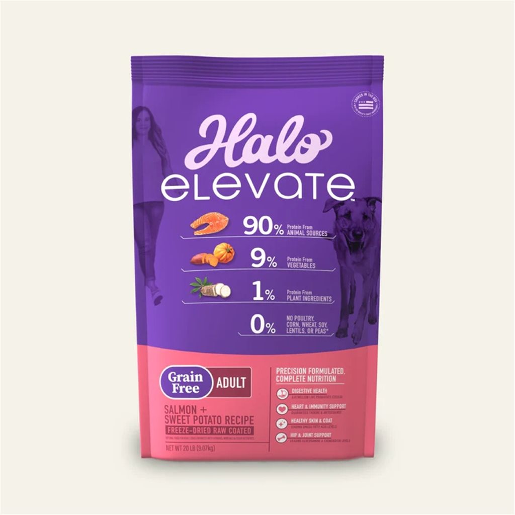 Halo - Elevate 無榖物凍乾生肉外層三文魚甜薯配方成犬糧 20 lb (51420)