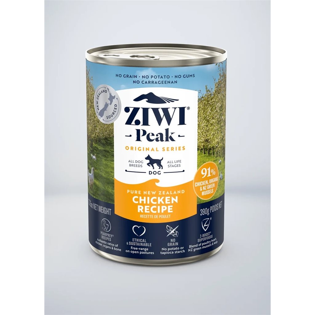 12罐優惠 - ZiwiPeak - 罐裝料理 (狗用) - 雞肉配方 390g  (不設混款)