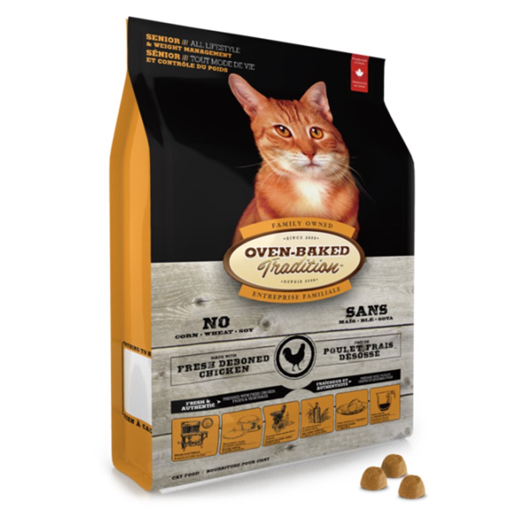 Oven-Baked Cat 體重控制配方 - 老貓糧 10lb  (橙)
