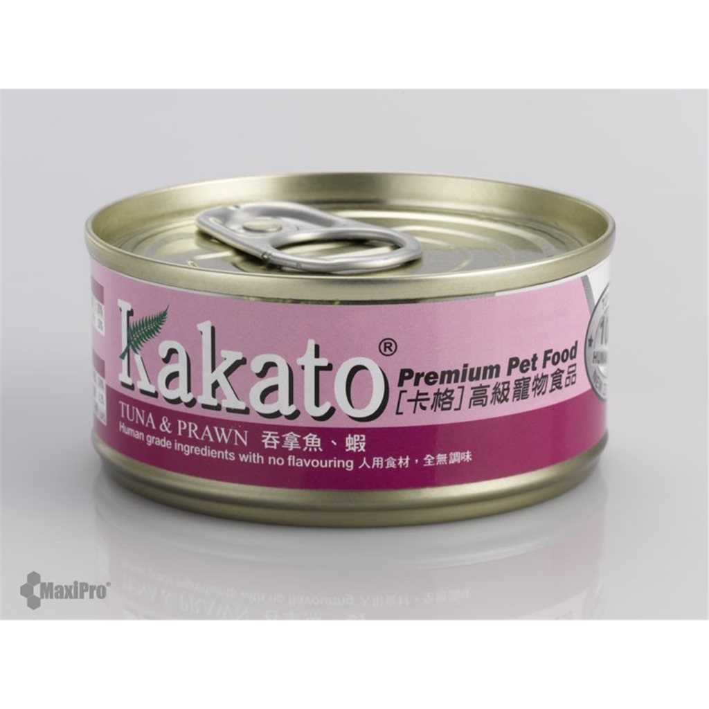 24 罐優惠套裝 - Kakato 卡格 Tuna & Prawn 吞拿魚、蝦 (貓狗合用) 170g (828)