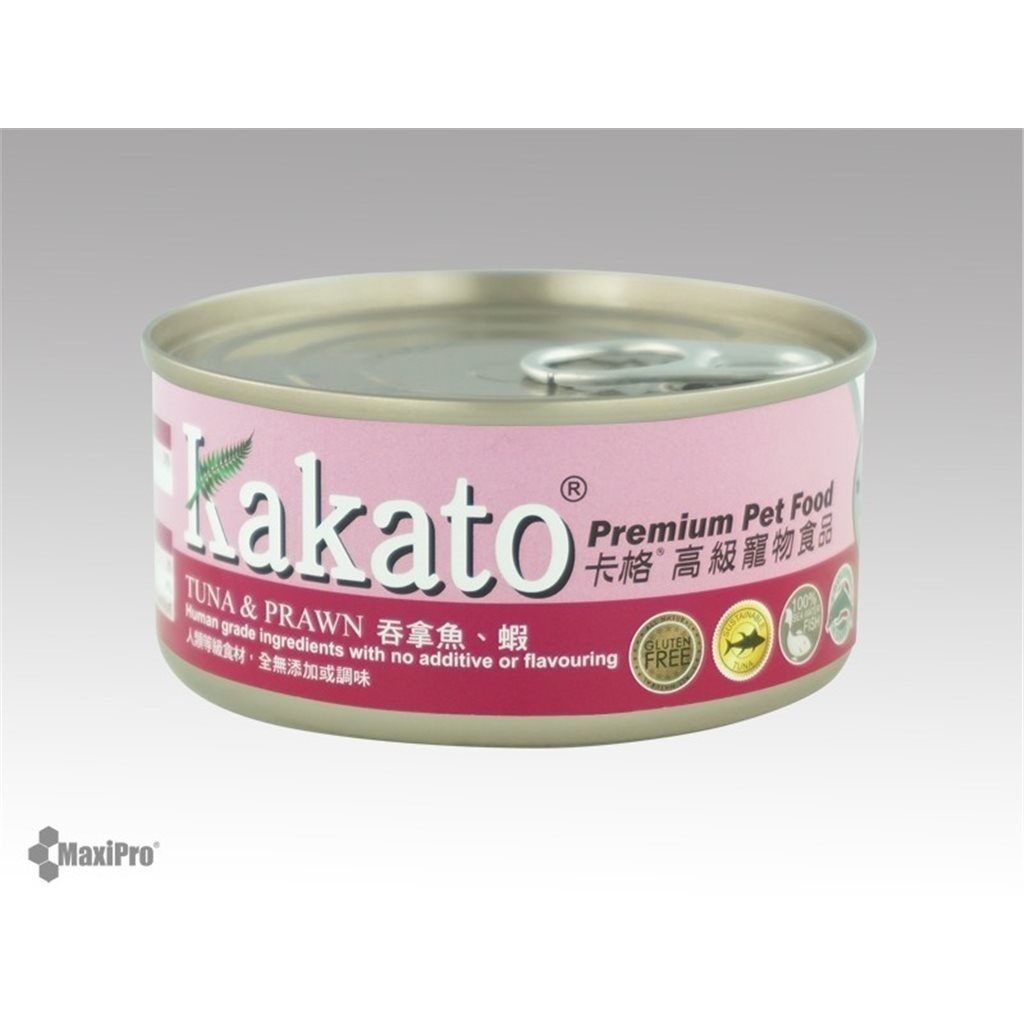24 罐優惠套裝 - Kakato 卡格 Tuna & Prawn 吞拿魚、蝦 (貓狗合用) 70g (718)