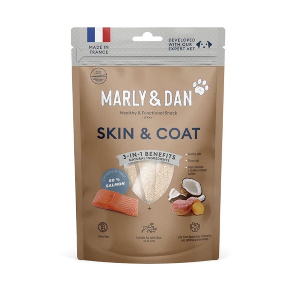 Marly & Dan - 低溫烘焙三文魚肉條"Skin & Coat" 狗小食 (護膚美毛增強配方) 80G