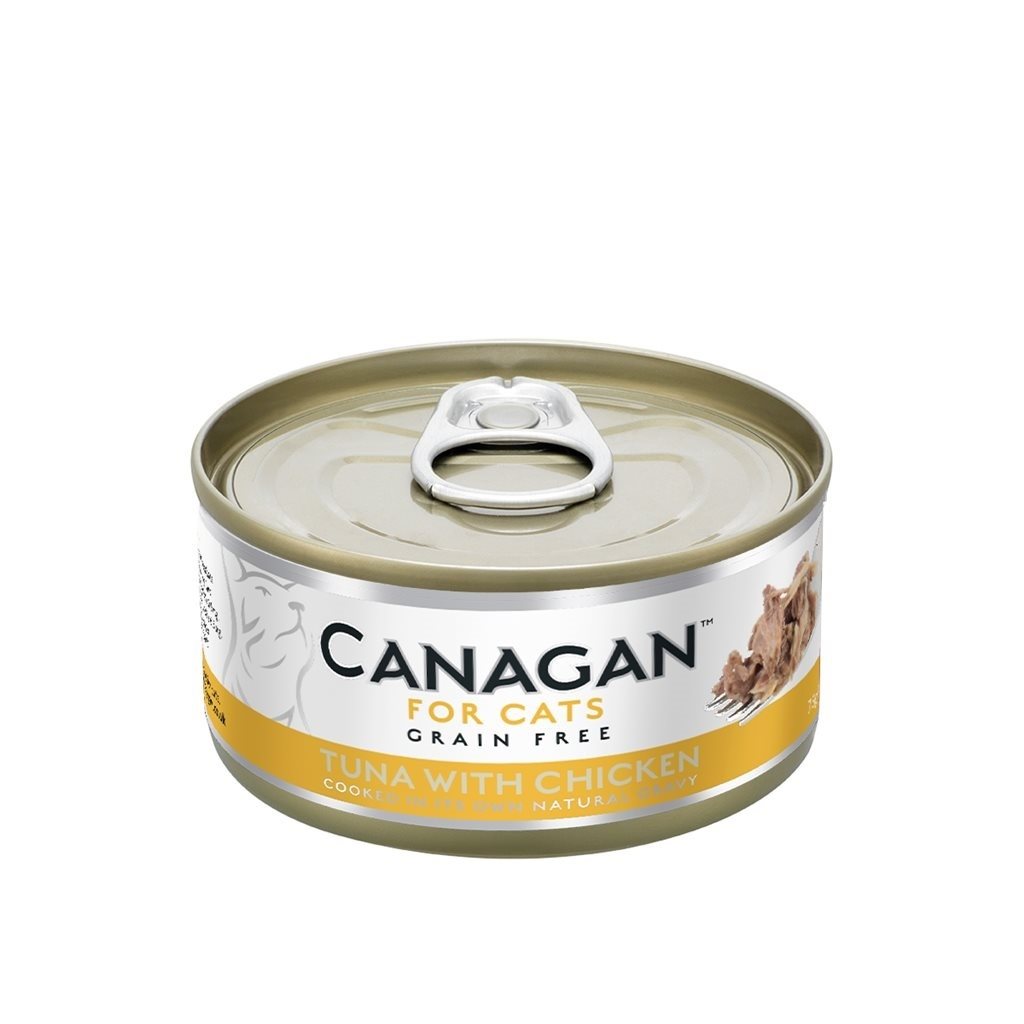 24罐優惠套裝 - Canagan Chicken with Tuna 無穀物 雞肉伴吞拿魚 肉絲貓罐 (深黃) 75g