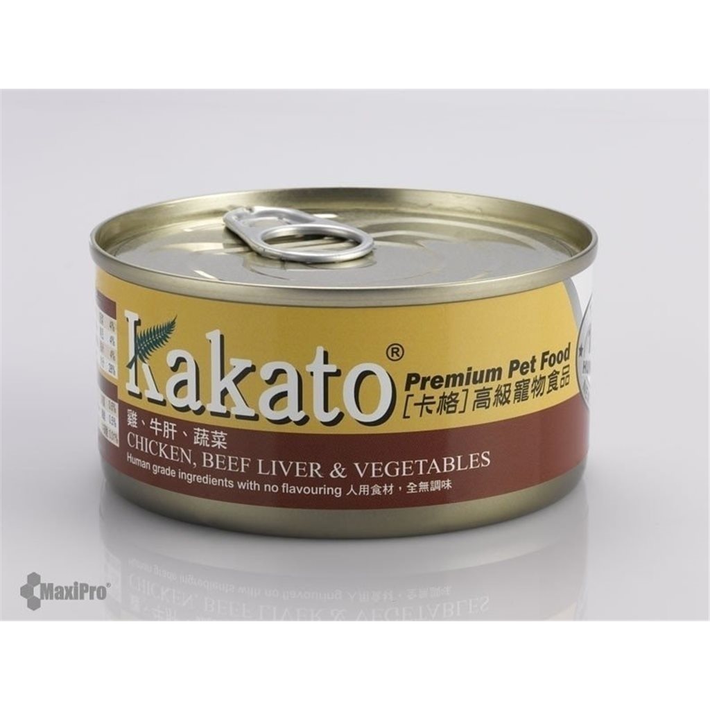6 罐優惠套裝 - Kakato 卡格 Chicken, Beef Liver & Vegetables 雞、牛肝、蔬菜 (貓狗合用) 170g (836)