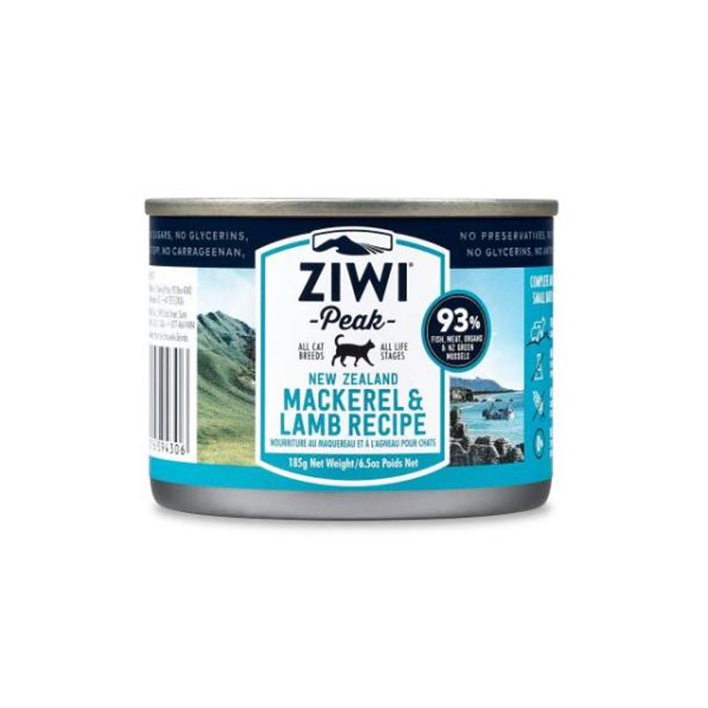 ZiwiPeak - 罐裝料理 (貓用) - 鯖魚 羊肉配方 185g - 12罐優惠(狗會優惠不適用)