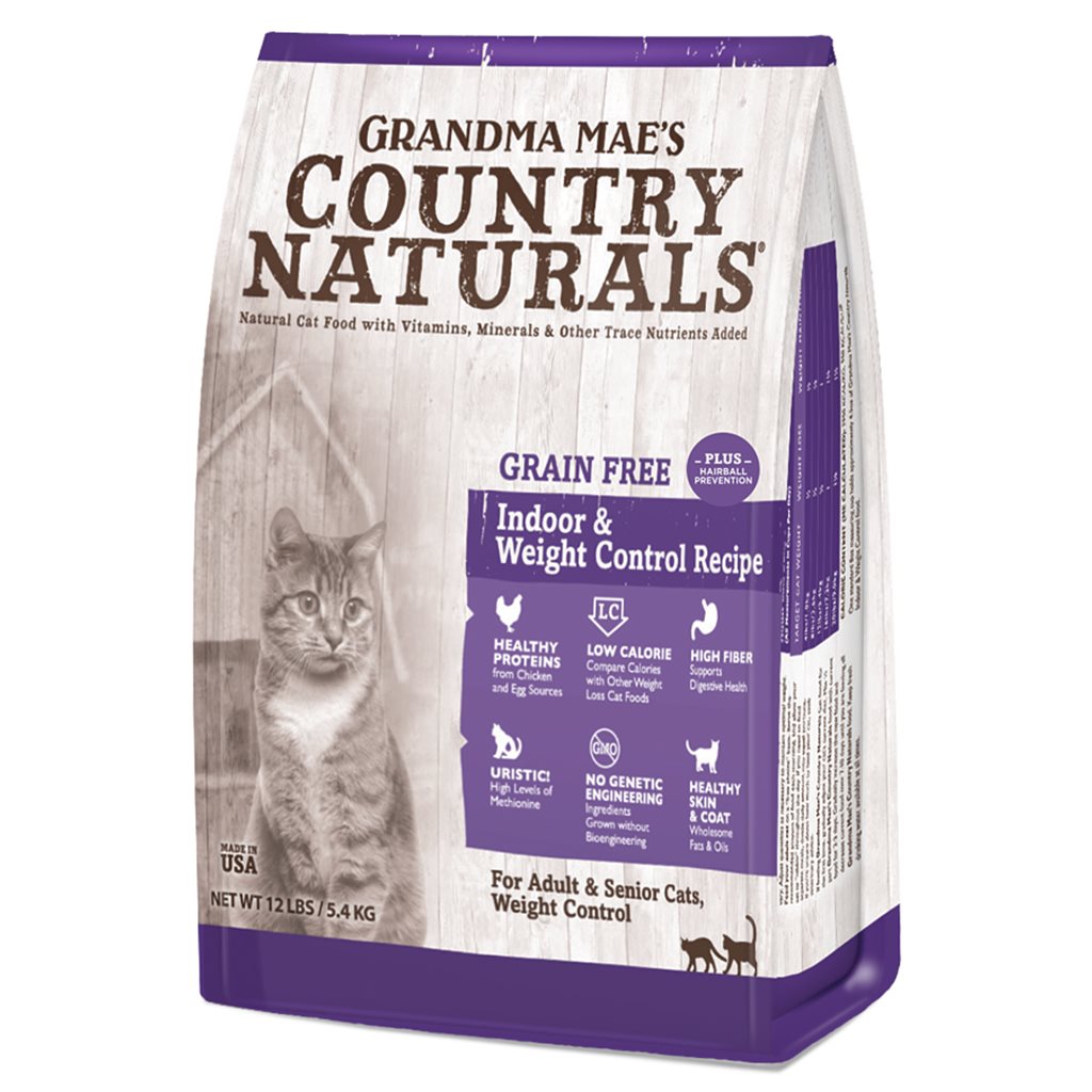 Country Naturals 無穀物體重控制去毛球室內貓配方 貓乾糧 12lb (CN0263)