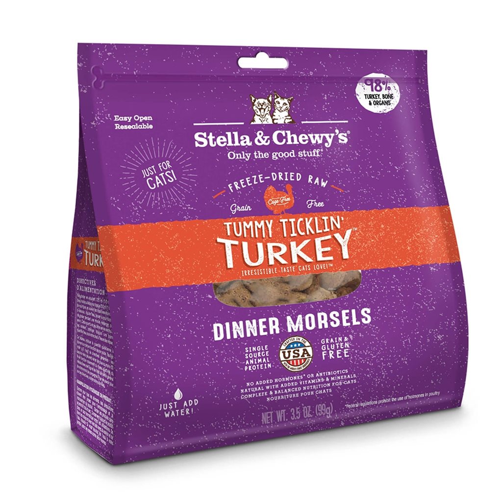 Stella & Chewy's - Freeze Dried Tummy Ticklin' Turkey Dinner - 火雞肉 貓配方 3.5oz 凍乾糧 (SC038)