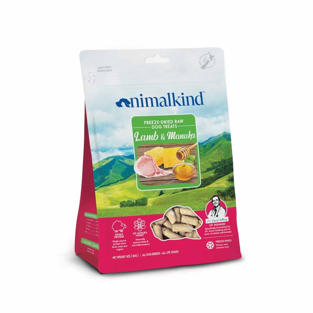 Animalkind - Freeze-Dried Raw Dog Treats Lamb & Manuka 羊肉和麥蘆卡蜂蜜配方 85g (狗)