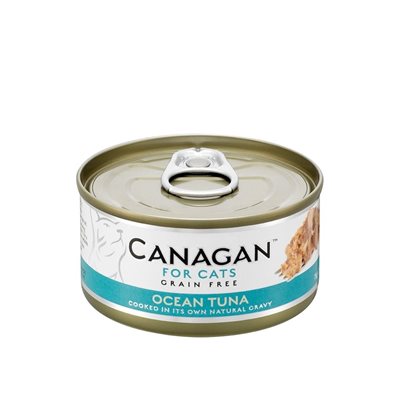 12罐優惠套裝 - Canagan Ocean Tuna 無穀物 吞拿魚 肉絲貓罐 (淺藍) 75g