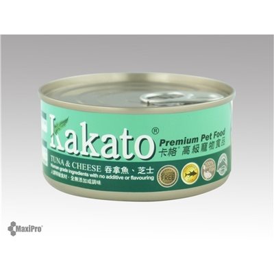 6 罐優惠套裝 - Kakato 卡格 Tuna & Cheese 吞拿魚、芝士 (貓狗合用) 170g (827)