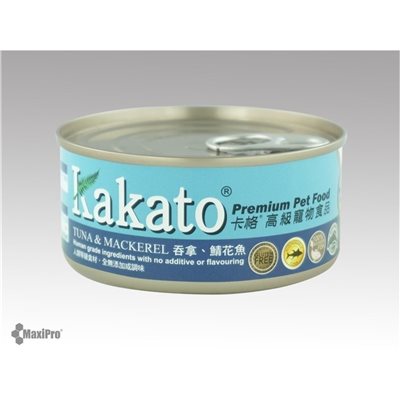 6 罐優惠套裝 - Kakato 卡格 Tuna & Mackerel 吞拿魚、鯖花魚 罐頭 (貓狗合用) 170g (825)