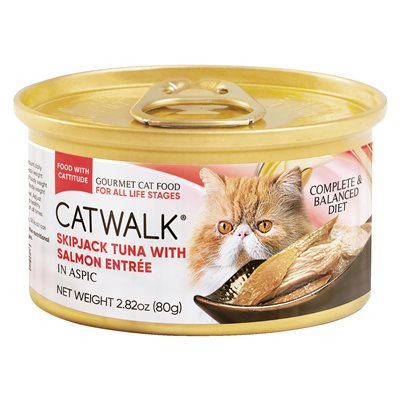 24 罐優惠套裝 - Catwalk 鰹吞拿魚 + 三文魚貓主食罐 80g (CW-GRC) 