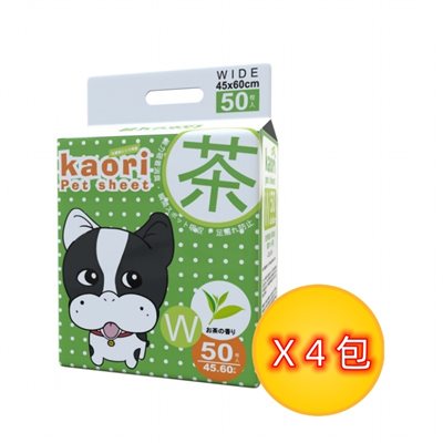 4包套裝優惠 - 綠茶 Petsgoal (Kaori)抗菌消臭尿片  (45cm x 60cm) 50片