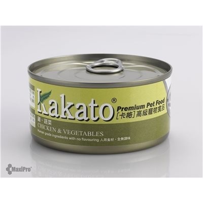 6 罐優惠套裝 - Kakato 卡格 Chicken & Vegetables 雞、蔬菜 (貓狗合用) 170g (832)