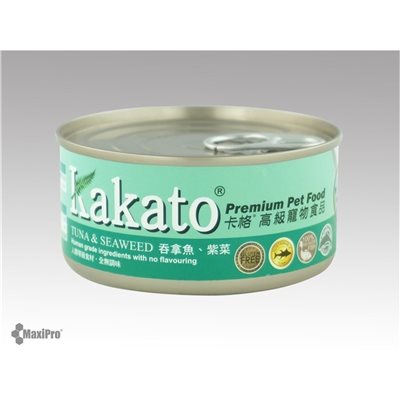 6 罐優惠套裝 - Kakato 卡格 Tuna & Seaweed 吞拿魚、紫菜罐頭 (貓狗合用) 170g (829)