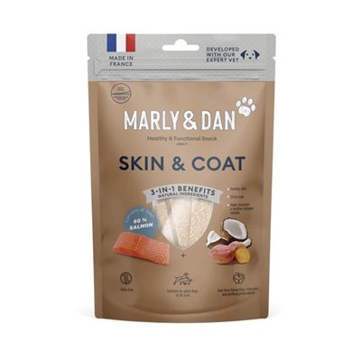 Marly & Dan - 低溫烘焙三文魚肉條"Skin & Coat" 狗小食 (護膚美毛增強配方) 80G