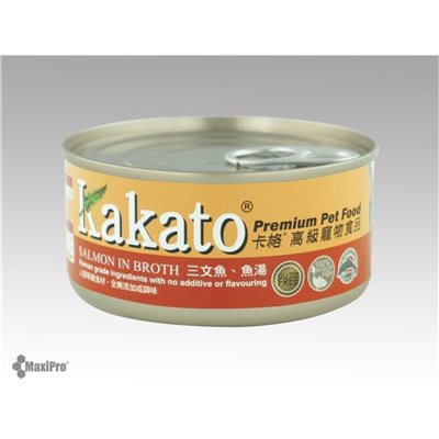 48 罐優惠套裝 - Kakato 卡格 Salmon in Broth 三文魚 魚湯 罐頭 (貓狗合用) 170g (807)