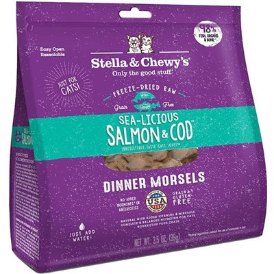 Stella & Chewy's - Freeze Dried Sea Licious Salmon Cod Dinner - 三文魚鱈魚 貓配方 3.5oz 凍乾糧 (SC043)