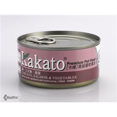 Kakato 卡格 Chicken, Salmon & Vegetables 雞、三文魚、蔬菜 (貓狗合用) 170g (834)