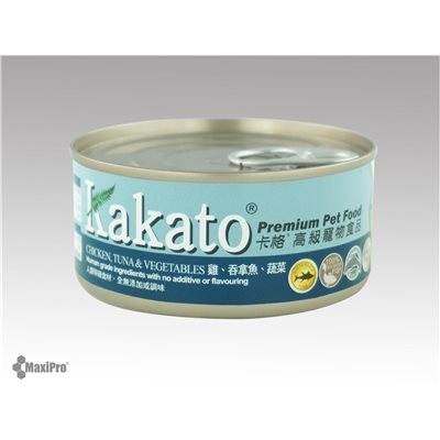 6 罐優惠套裝 - Kakato 卡格 Chicken, Tuna & Vegetables 雞、吞拿魚、蔬菜 罐頭 (貓狗合用) 170g (833)