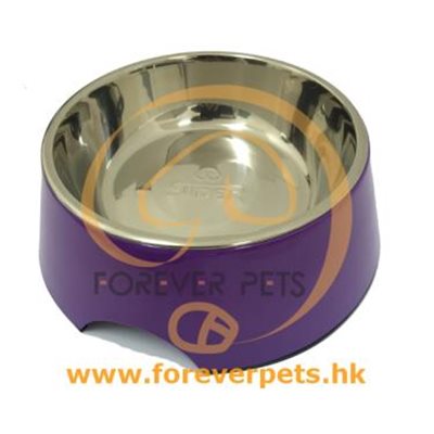 Melamine 不鏽鋼健康寵物碗 - 紫色 L