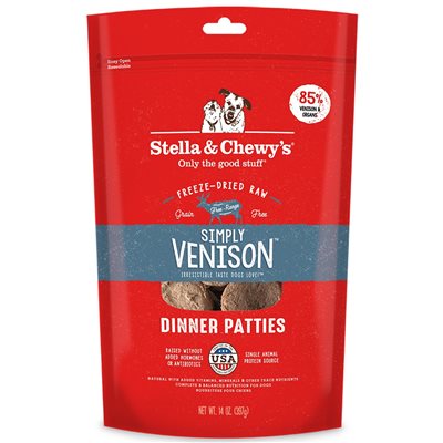 Stella & Chewy's - Freeze Dried Simply Venison - 單一蛋白 鹿肉 狗配方 14oz 凍乾糧 (SC117) - 缺貨