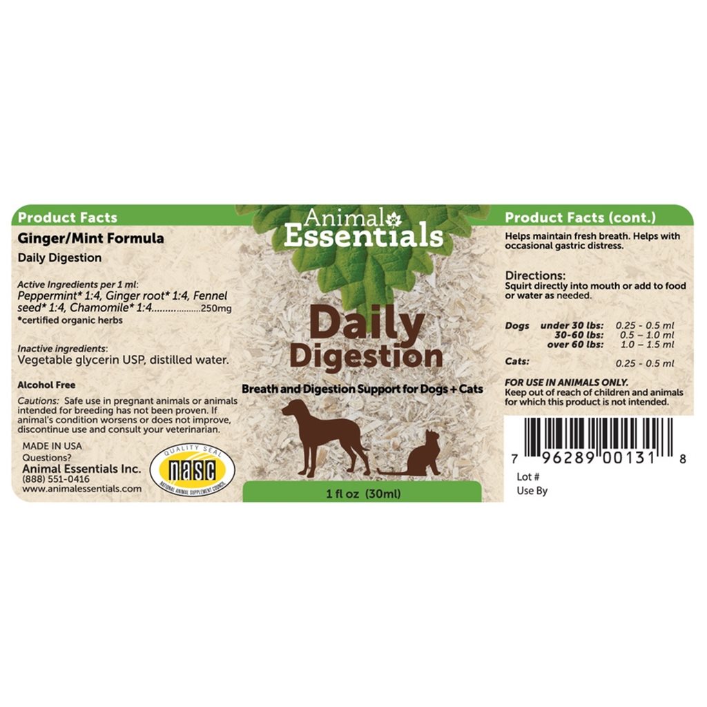 Animal Essentials - Daily Digestion (Ginger Mint)  治療養生草本系列 - 舒緩胃部配方 1oz - 缺貨